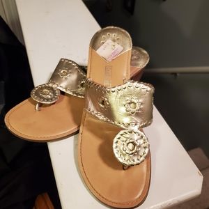 Coach and Four gold leather sandals size 9